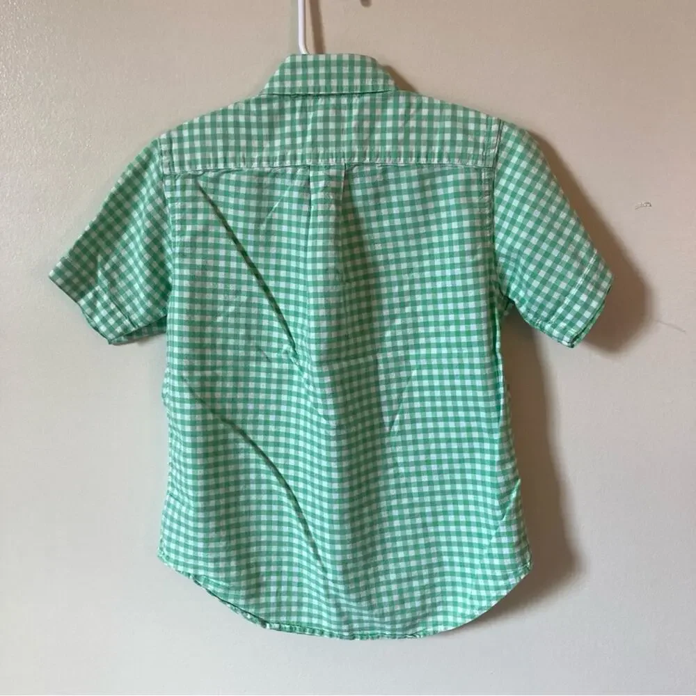 Ralph Lauren Green Gingham Shirt Boys Size 6